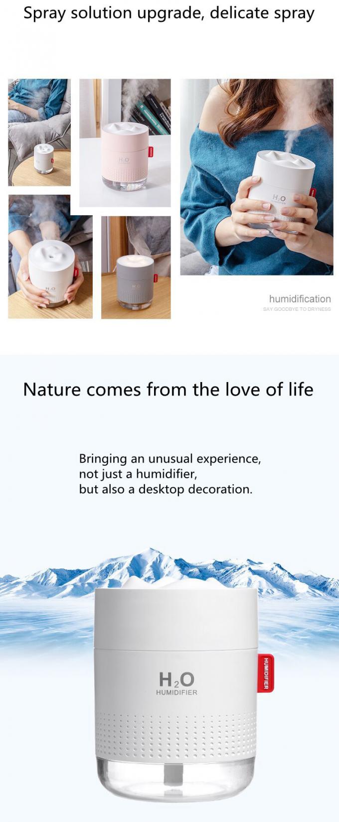 Homefish OEM Luftbefeuchter 500ml Kapasitas Tangki Air Pure Mist Humidifiers Air Portable Desktop H20 4