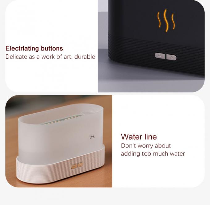 180ML Warna-warni USB Flame Effect Humidifier Minyak Esensial Simulasi Kebakaran Smart Mute Aroma Diffuser Dengan cahaya RGB 8