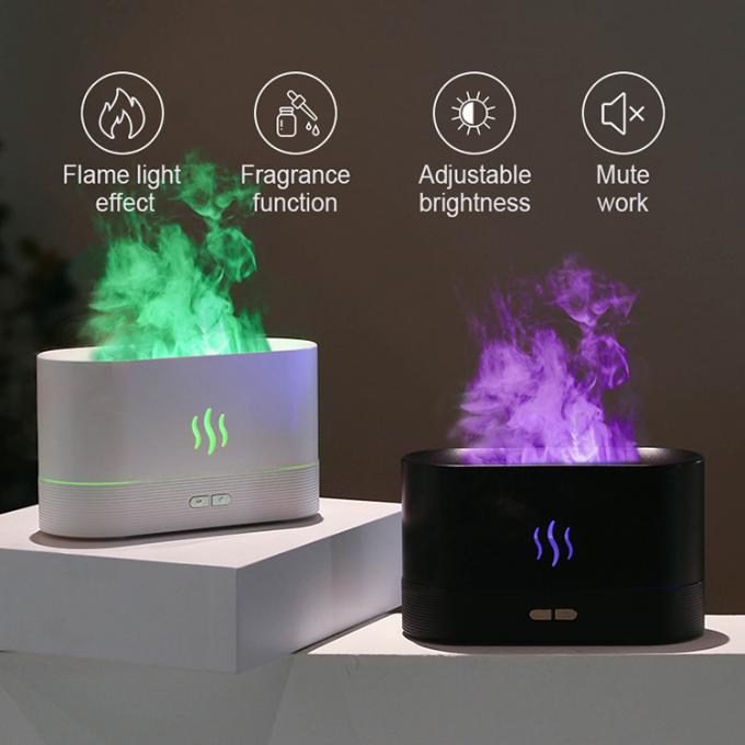 180ML Warna-warni USB Flame Effect Humidifier Minyak Esensial Simulasi Kebakaran Smart Mute Aroma Diffuser Dengan cahaya RGB 1