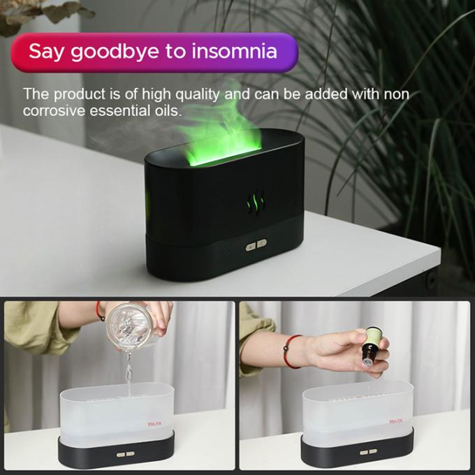 180ML Warna-warni USB Flame Effect Humidifier Minyak Esensial Simulasi Kebakaran Smart Mute Aroma Diffuser Dengan cahaya RGB 7