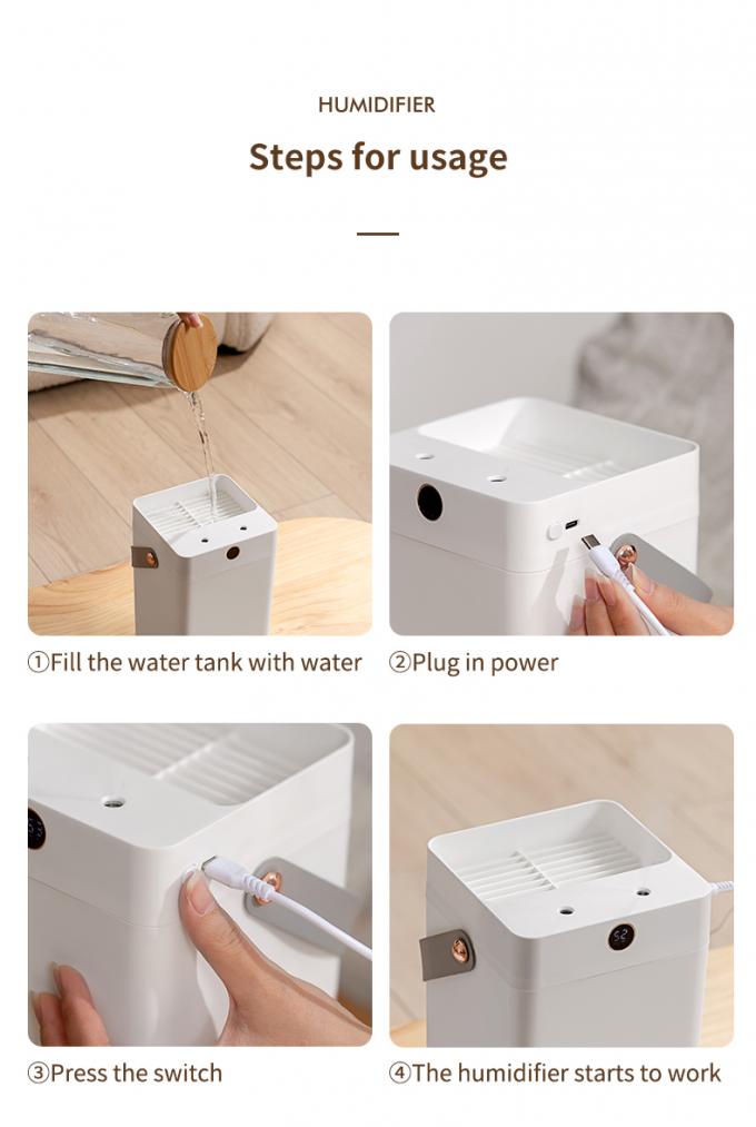 3L Kapasitas besar Double Spray Diffuser Kelembaban dingin Kabut Nebulisasi Humidifier Udara Dengan Layar Digital 13