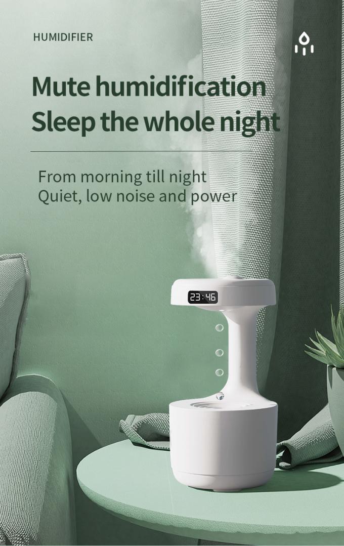 Homefish OEM Air Drop Portable 800ml Anti-Gravity Humidifier Jam Digital Ultrasonik Anti-Gravity Humidifier 5