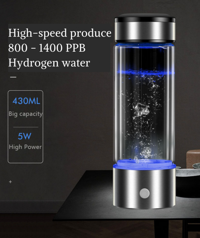 Homefish 2021 OEM Kaca Hydrogen Generator Botol Air SPE PEM Teknologi Water Ionizer Portable Hydrogen Water Maker 1