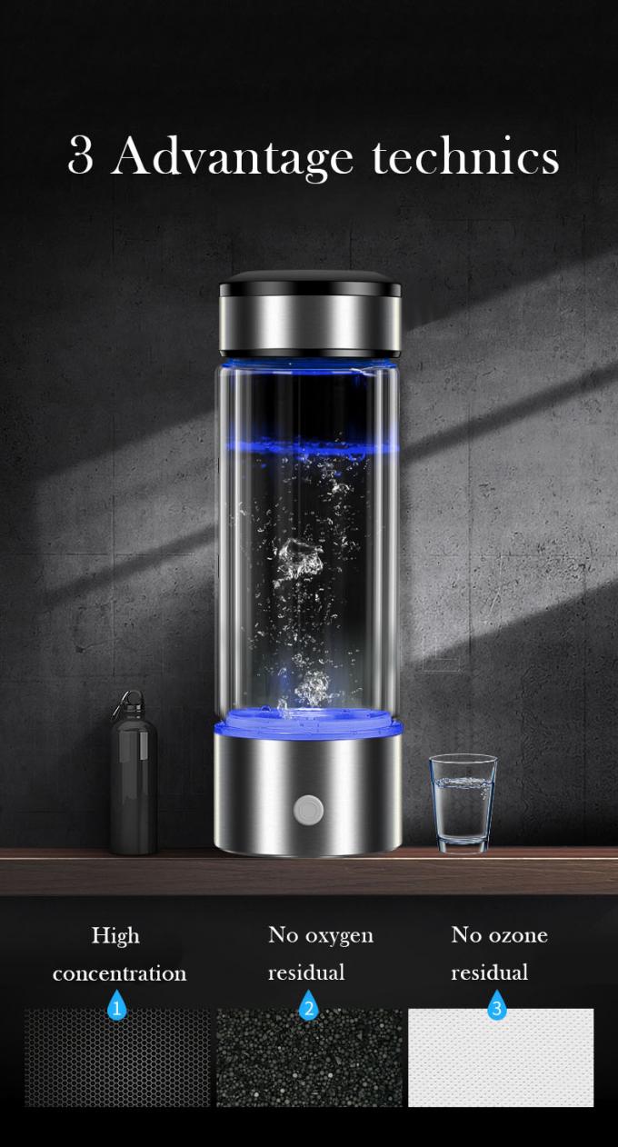 Homefish 2021 OEM Kaca Hydrogen Generator Botol Air SPE PEM Teknologi Water Ionizer Portable Hydrogen Water Maker 2