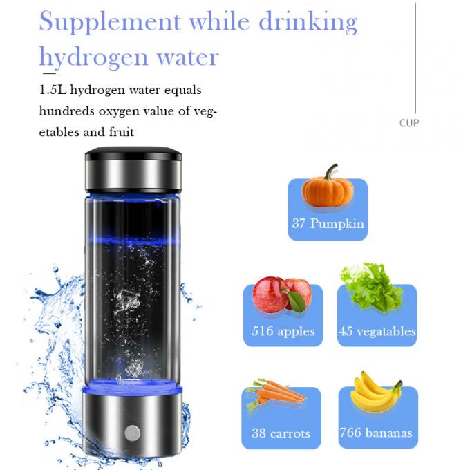 Homefish 2021 OEM Kaca Hydrogen Generator Botol Air SPE PEM Teknologi Water Ionizer Portable Hydrogen Water Maker 7
