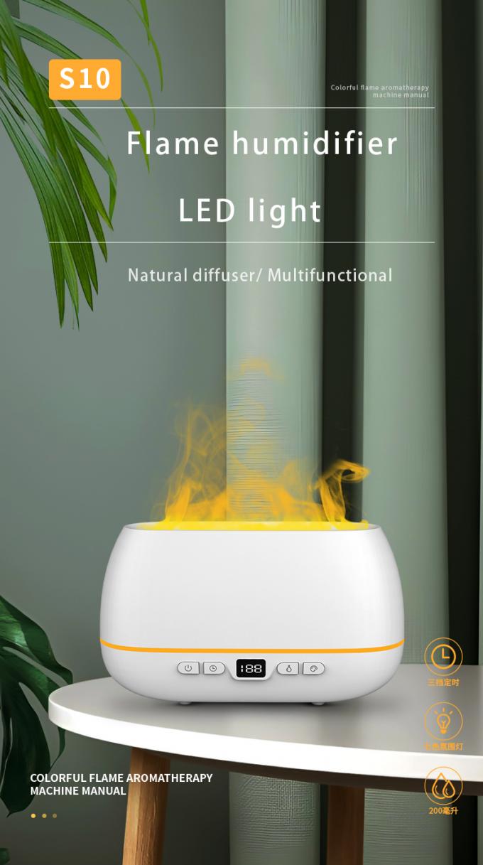 2023 New Design Ultrasonic Flame Diffuser 200ml RGB Light Flame Humidifier Dengan Remote Controller Aroma Diffuser Untuk Rumah Tangga 1