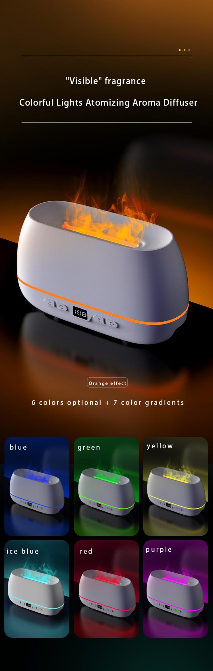 2023 New Design Ultrasonic Flame Diffuser 200ml RGB Light Flame Humidifier Dengan Remote Controller Aroma Diffuser Untuk Rumah Tangga 5