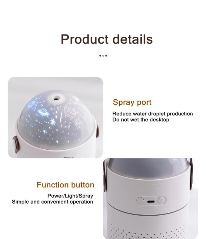 Galaxy Projection Light Air Humidifier 500ML Dua Mode Intelligent Rechargeable Wireless Ultrasonic Mist Maker Air Humidifier 10