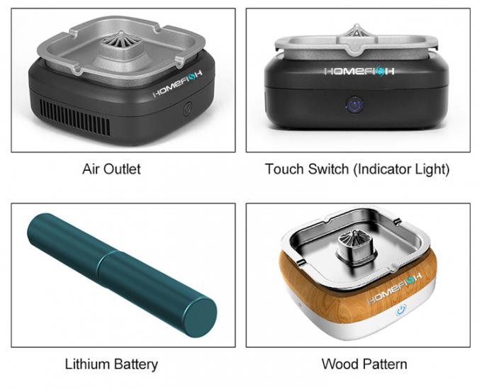 Homefish ODM 4000 mAh Baterai Kapasitas Disinfeksi Udara Listrik Pemurni Udara Asbak kecil dapat diisi ulang 12