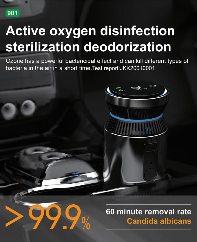 Pembersih Udara Mobil Alloy Aluminium Terintegrasi Kontrol Cerdas Ozon Generator Teknologi Anion Mini Portable Air Humidifier 3