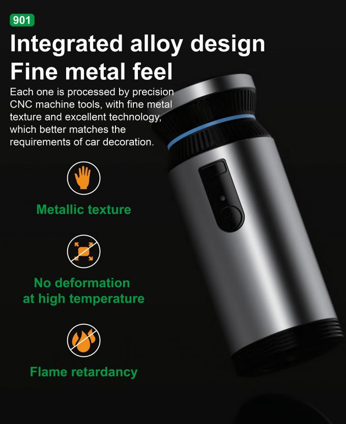 Pembersih Udara Mobil Alloy Aluminium Terintegrasi Kontrol Cerdas Ozon Generator Teknologi Anion Mini Portable Air Humidifier 4