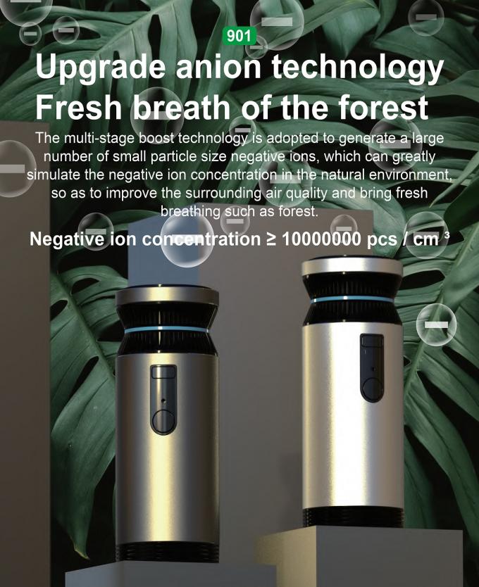 Pembersih Udara Mobil Alloy Aluminium Terintegrasi Kontrol Cerdas Ozon Generator Teknologi Anion Mini Portable Air Humidifier 6