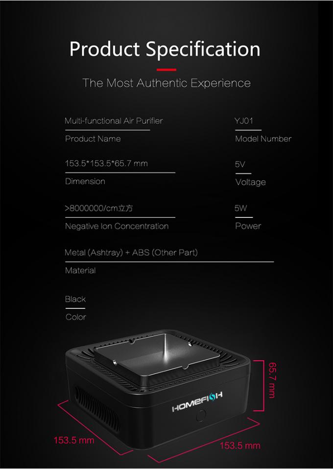 2023 New Arrival HEPA Filter Pembersih Air Berkualitas Tinggi Pembersih Udara Ion Negatif Ashtray Pembersih Udara Mesin Aromaterapi 9