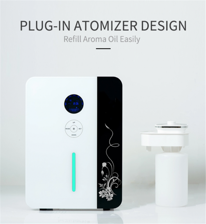 Smart Powerful HVAC System Aroma Diffuser 8000CBM Ruang Besar Tingkat Minyak Tampilan WIFI App Metal Diffuser Aroma Air Machine 5