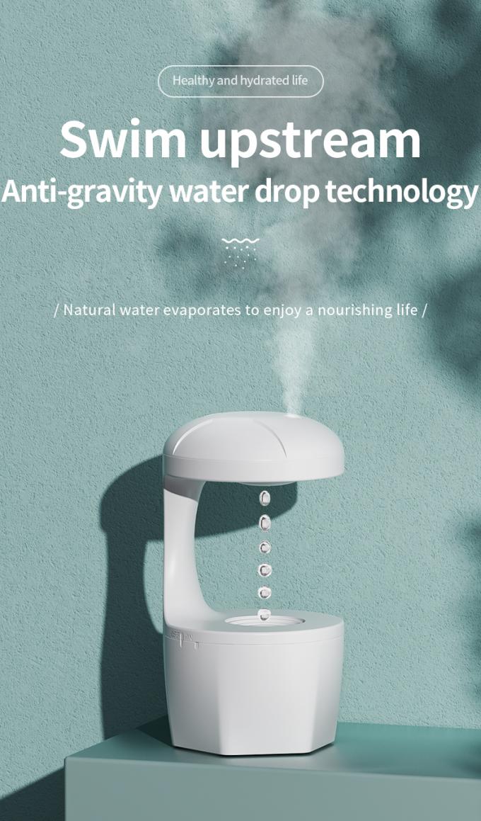 HOMEFISH Anti-Gravity Cool Mist Humidifier Mesin Humidifikasi Kamar Kecil Back Flow Putih 800ml Kapasitas 0