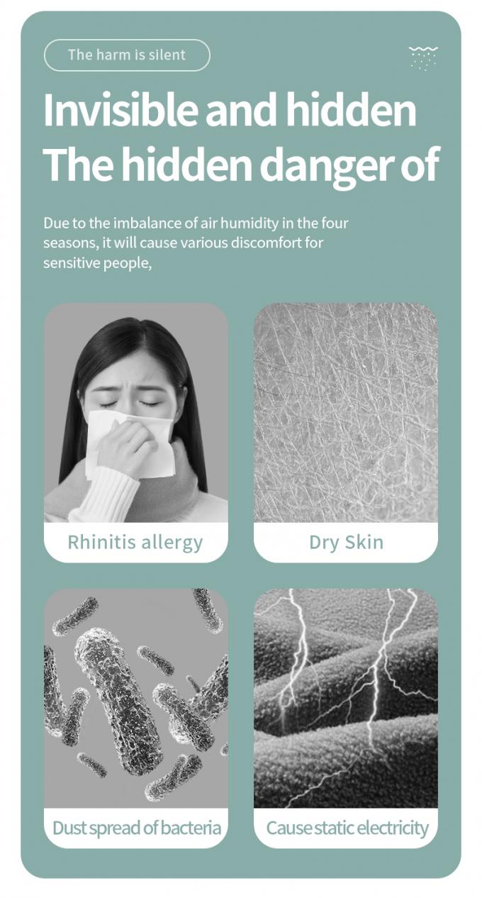HOMEFISH Anti-Gravity Cool Mist Humidifier Mesin Humidifikasi Kamar Kecil Back Flow Putih 800ml Kapasitas 2