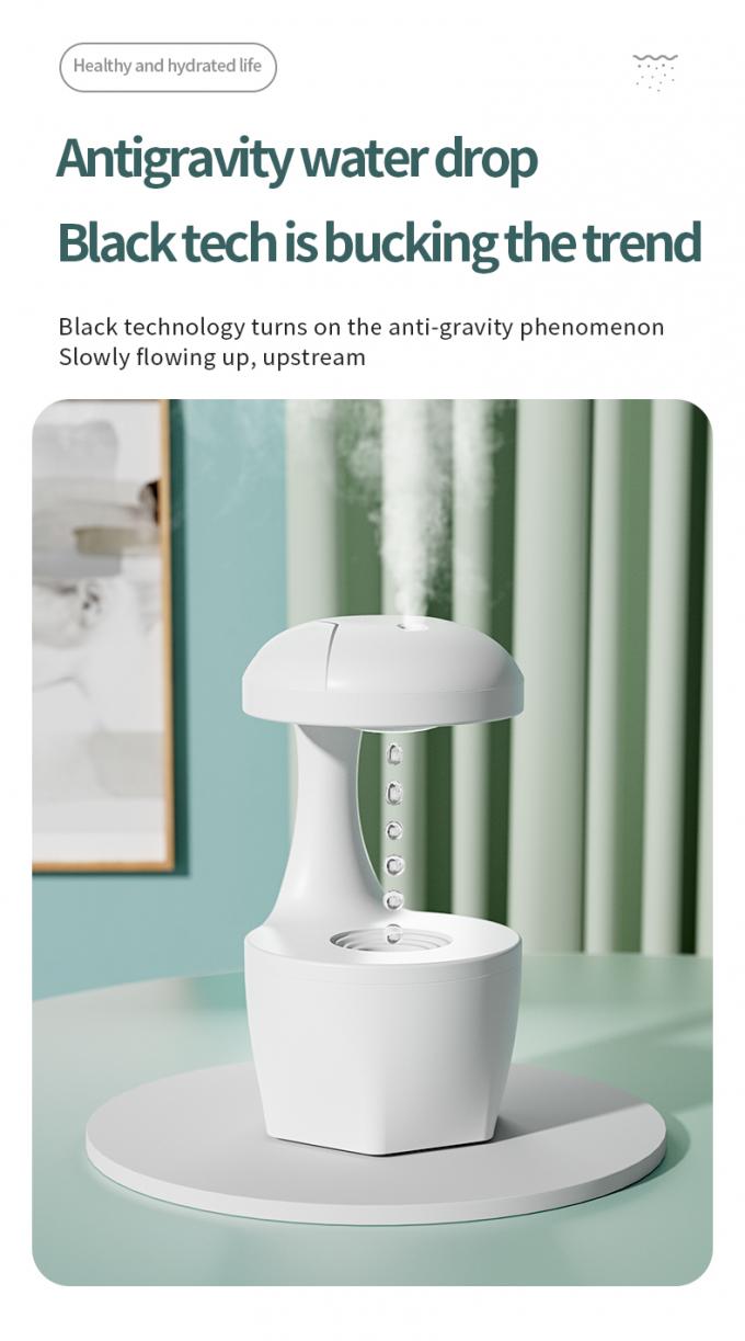 HOMEFISH Anti-Gravity Cool Mist Humidifier Mesin Humidifikasi Kamar Kecil Back Flow Putih 800ml Kapasitas 3