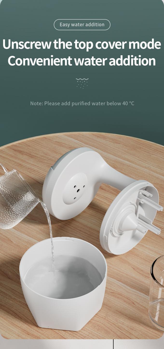 HOMEFISH Anti-Gravity Cool Mist Humidifier Mesin Humidifikasi Kamar Kecil Back Flow Putih 800ml Kapasitas 8