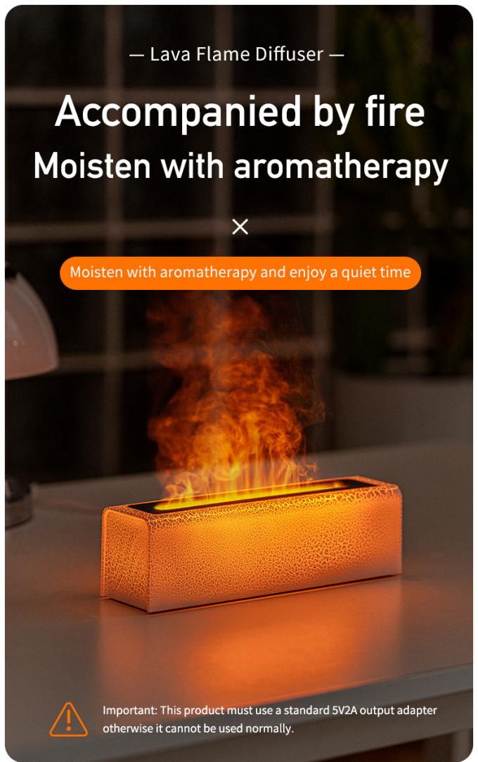 Simulasi Api Lava Aromaterapi Diffuser Humidifier dengan Atmosphere Light 0