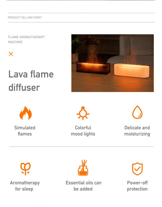 Simulasi Api Lava Aromaterapi Diffuser Humidifier dengan Atmosphere Light 1