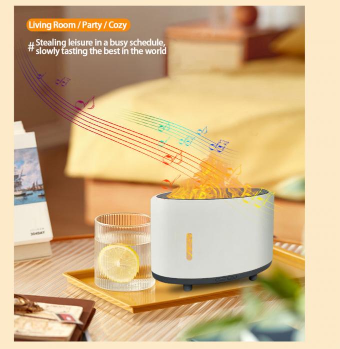 Tranquil Flame Humidifier Bluetooth Remote LED Aromaterapi Disesuaikan 150ml 5