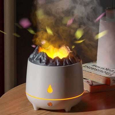 Beli Baru Mini 400ml Flame Air Humidifier Ultrasonik Diffuser Minyak Panas Cahaya Simulasi Gunung Berapi Flame Aroma Diffuser Humidifier online manufacture