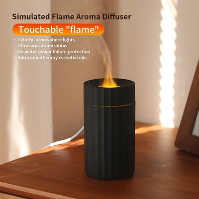 Tipe C 100ml Flame Humidifier Fire Aroma Diffuser Dengan 7C LED Changing Light