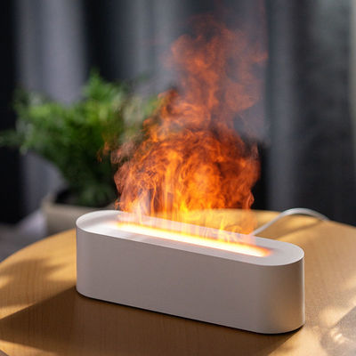 Harga yang pantas HOMEFISH Flame Humidifier Mesin Aromaterapi 150ml Kapasitas Efek Api RGB untuk Desktop Kamar Tidur on line