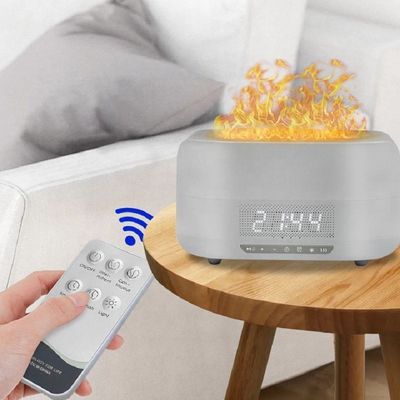 Harga yang pantas HOMEFISH 400ml Ultrasonik Flame Air Humidifier Dengan Bluetooth on line